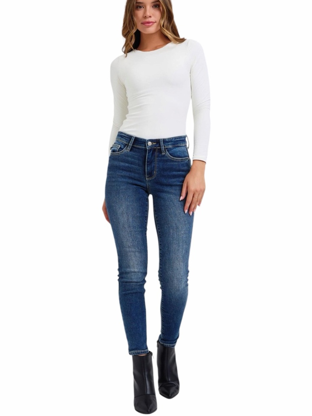 Judy Blue Full Size Mid-Rise Waist Skinny Jeans with‎ Pockets New without Tags